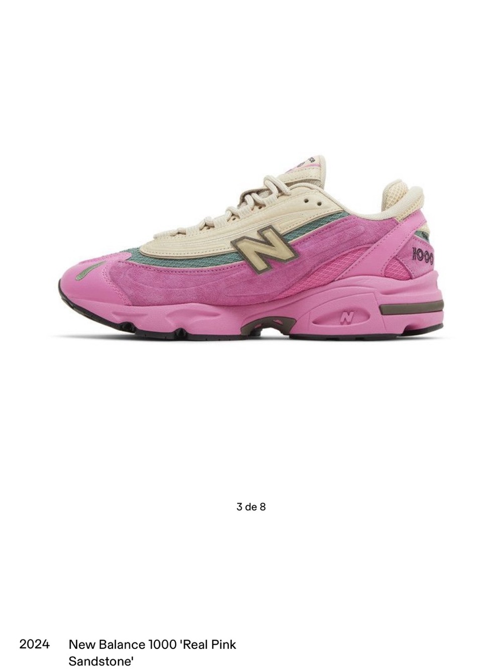 New Balance Women’s Pink, Cream & Teal Chunky Retro Sneakers - Picture 3 of 4